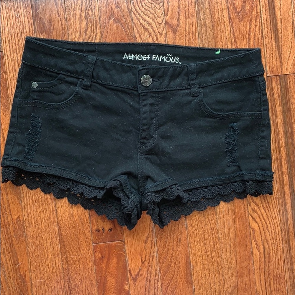 Almost Famous Low Rise Black Shorts